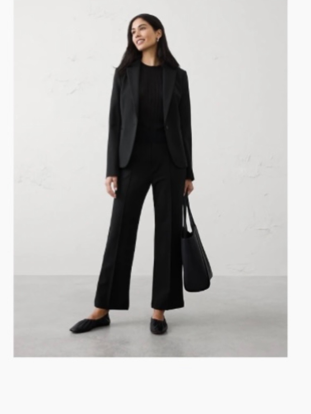 Banana Republic Factory Black Ponte Blazer Jacket